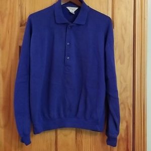 Vintage American Weekend Collared Fleece Top L